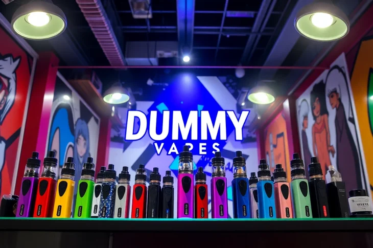 Find vibrant Dummy Vapes near me with unique designs and flavors showcased in an eye-catching display.