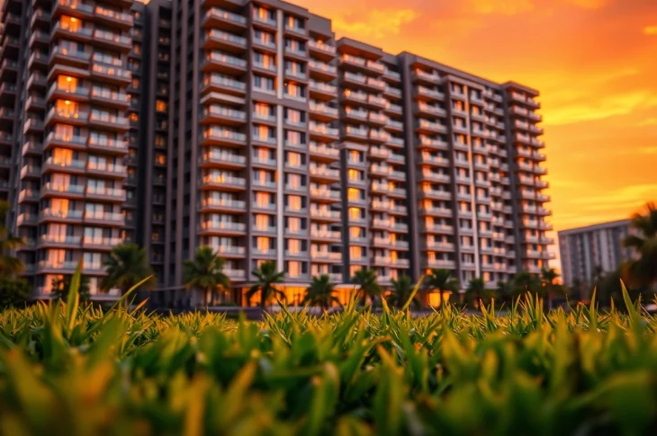 Elegant view of the margaret drive condo showcasing its contemporary architecture and lush landscaping.