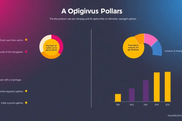 Visual representation of an AI Opinion poll showing differing public sentiments, with bright colors for positive and muted tones for negative viewpoints.