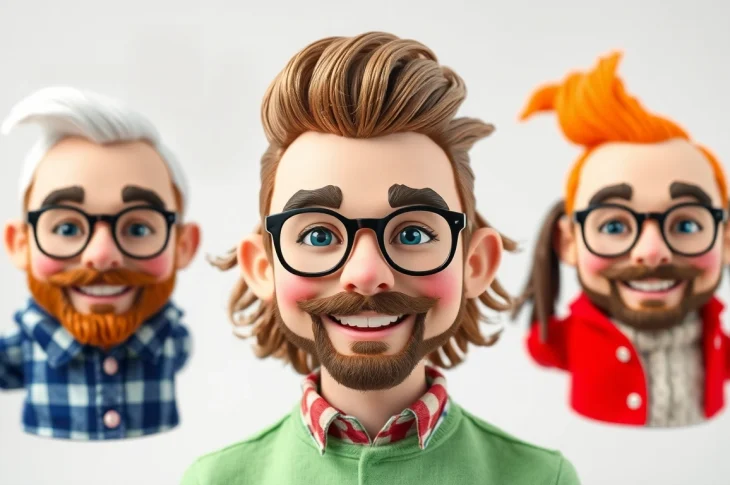 Personalisierter Wackelkopf, einzigartig gestaltet mit individuellen Merkmalen und fröhlichem Design für besondere Anlässe.