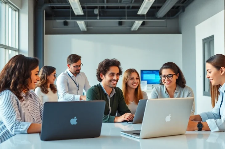 Enhance your sales strategy with interactive Sales AI tools in a modern workspace setting.
